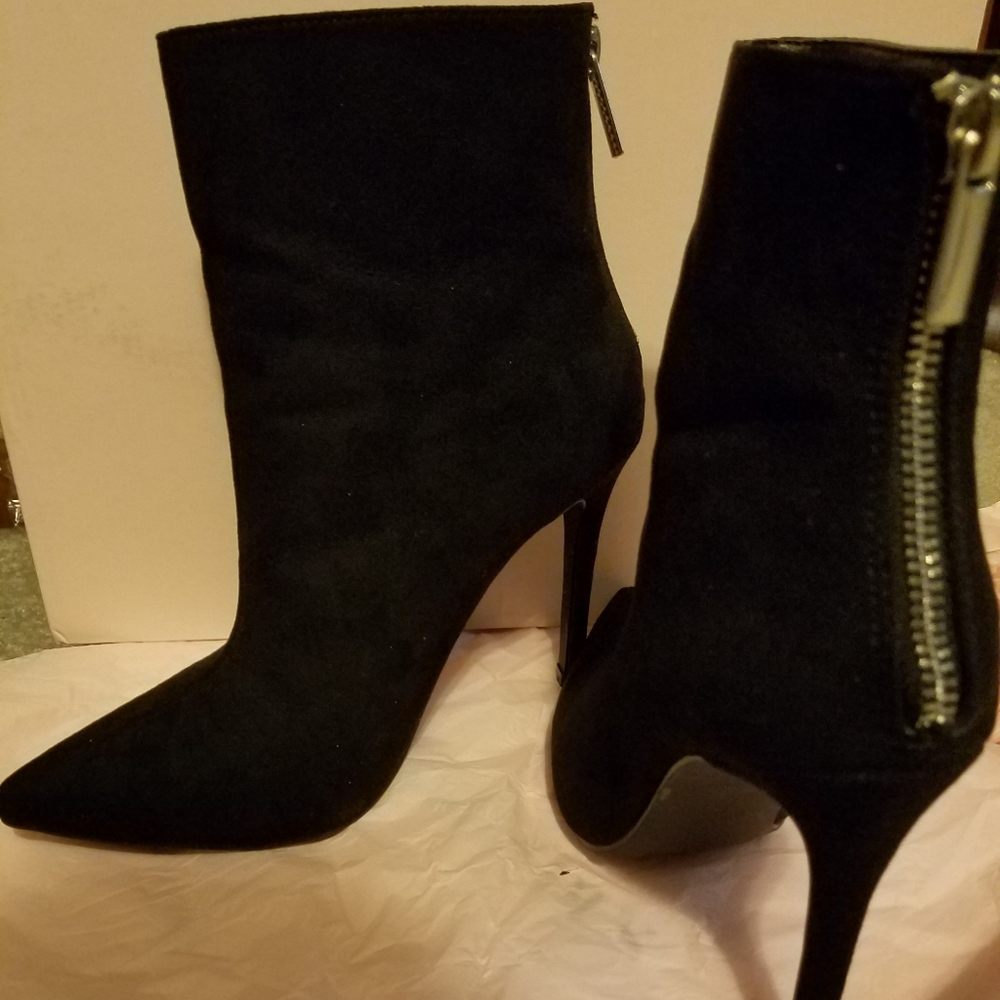 Black "suede" boots